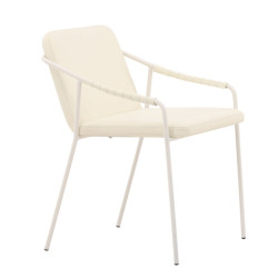 Lot de 2 chaises tendance en simili blanc CRISTIALA