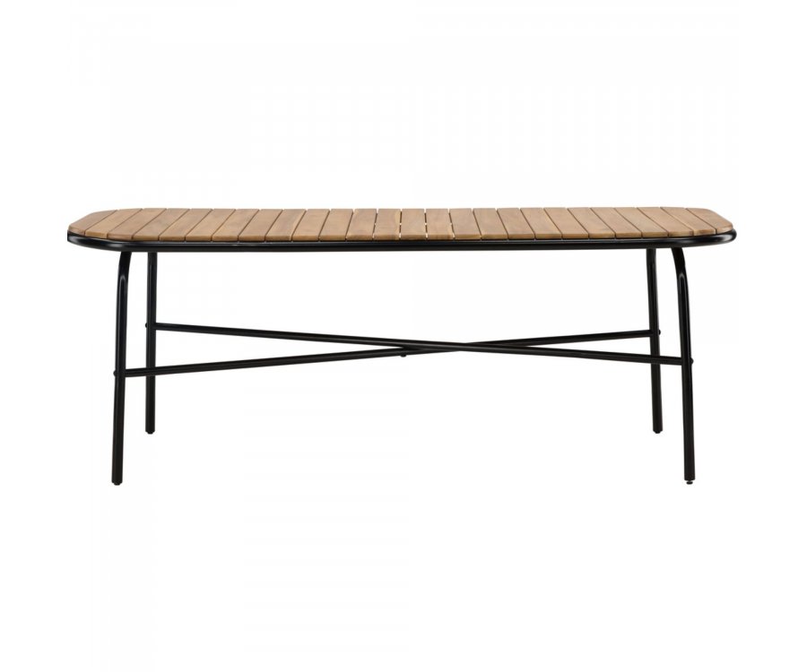 Table de jardin 200x90cm en bois et métal noir FYNN