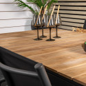 Table de jardin extensible en bois et métal noir GOLDAM