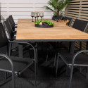Table de jardin extensible en bois et métal noir GOLDAM