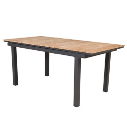 Table de jardin extensible en bois et métal noir GOLDAM