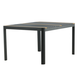 Table de jardin 150x90cm en aluminium et teck AGAMA