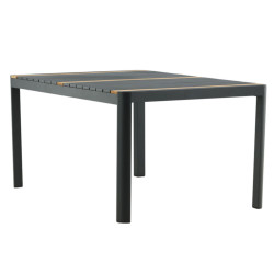 Table de jardin 150x90cm en aluminium et teck AGAMA