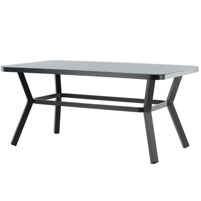 Table de jardin 160x90cm en aluminium gris MATTIA