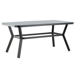 Table de jardin 160x90cm en aluminium gris MATTIA