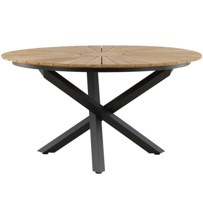 Table à manger intérieur extérieur en bois et métal FANATA