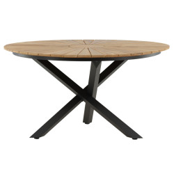 Table à manger intérieur extérieur en bois et métal FANATA