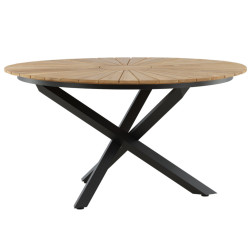 Table à manger intérieur extérieur en bois et métal FANATA