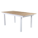 Table de jardin en bois massif et aluminium blanc ALIAGA