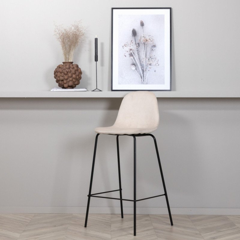 Lot de 2 tabourets moderne en simili beige CONSTAB