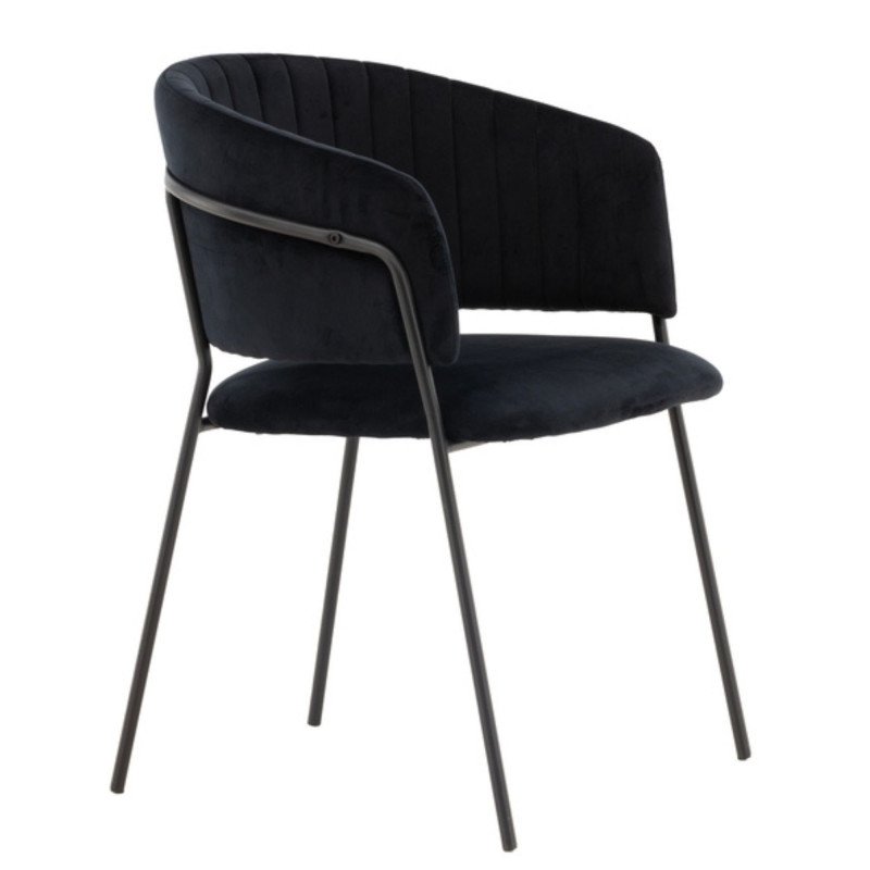 Lot de 2 chaises en velours noir MATIJA