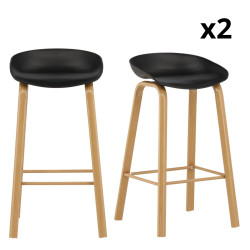 Lot de 2 tabourets de bar en métal DORIANA