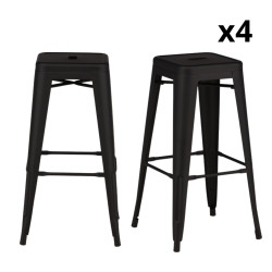 Lot de 4 tabourets minimalistes en métal JIMMA