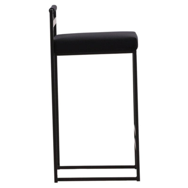 Lot de 2 tabourets en métal noir avec coussin VILNIUS