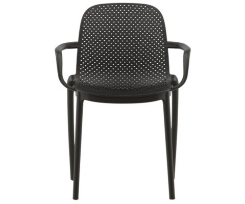 Chaise moderne en plastique durable noir ISAIH