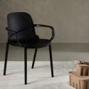 Chaise moderne en plastique durable noir ISAIH