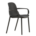 Chaise moderne en plastique durable noir ISAIH