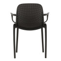 Chaise moderne en plastique durable noir ISAIH