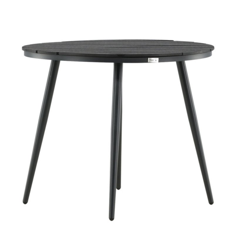 Table de jardin ronde 90cm effet bois AURELIE