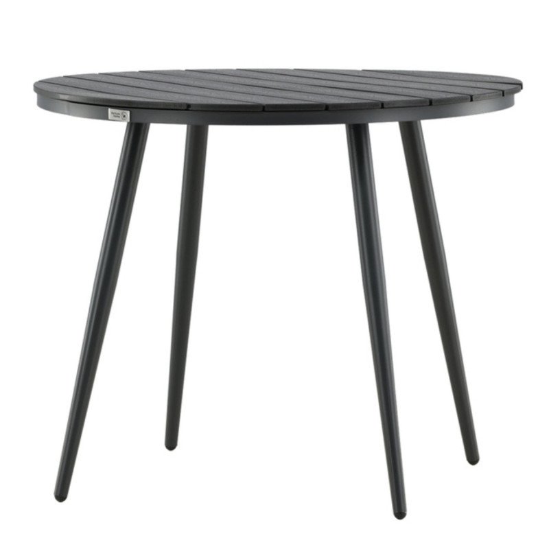 Table de jardin ronde 90cm effet bois AURELIE