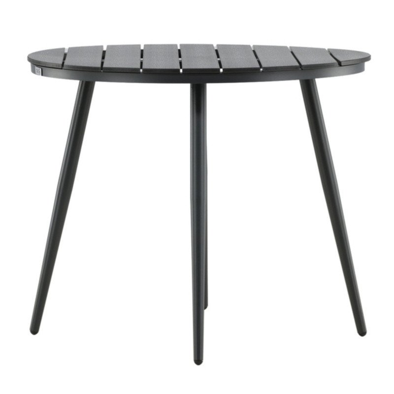 Table de jardin ronde 90cm effet bois AURELIE