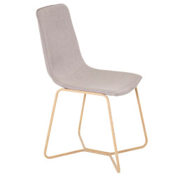 Lot de 2 chaises en tissu beige pieds bois BUTLER