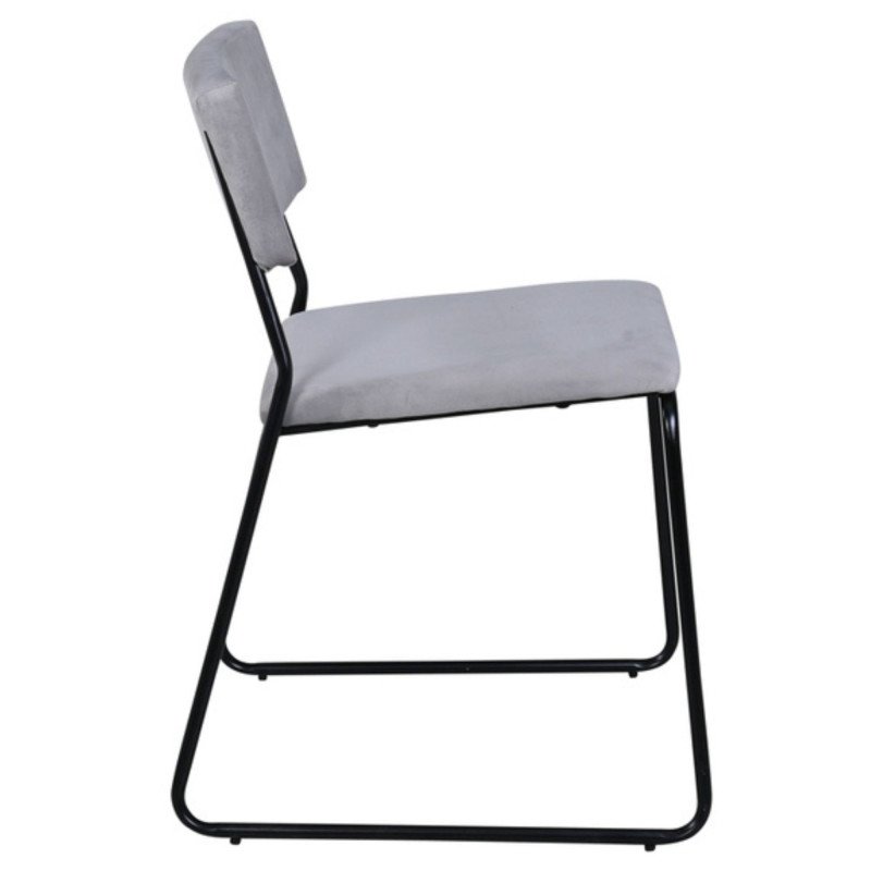 Lot de 2 chaises modernes en velours gris clair PIZAKA