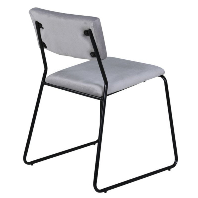 Lot de 2 chaises modernes en velours gris clair PIZAKA