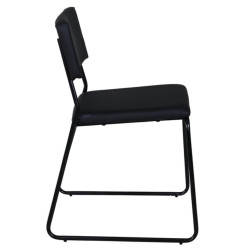 Lot de 2 chaises en simili noir PIZAKA