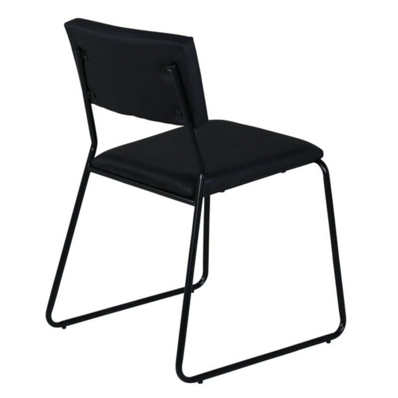 Lot de 2 chaises en simili noir PIZAKA