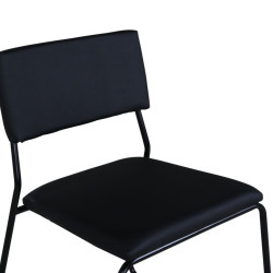 Lot de 2 chaises en simili noir PIZAKA