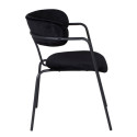 Lot de 2 chaises contemporaines en velours noir RUSSEL