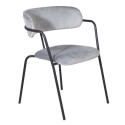 Lot de 2 chaises contemporaines en velours noir RUSSEL