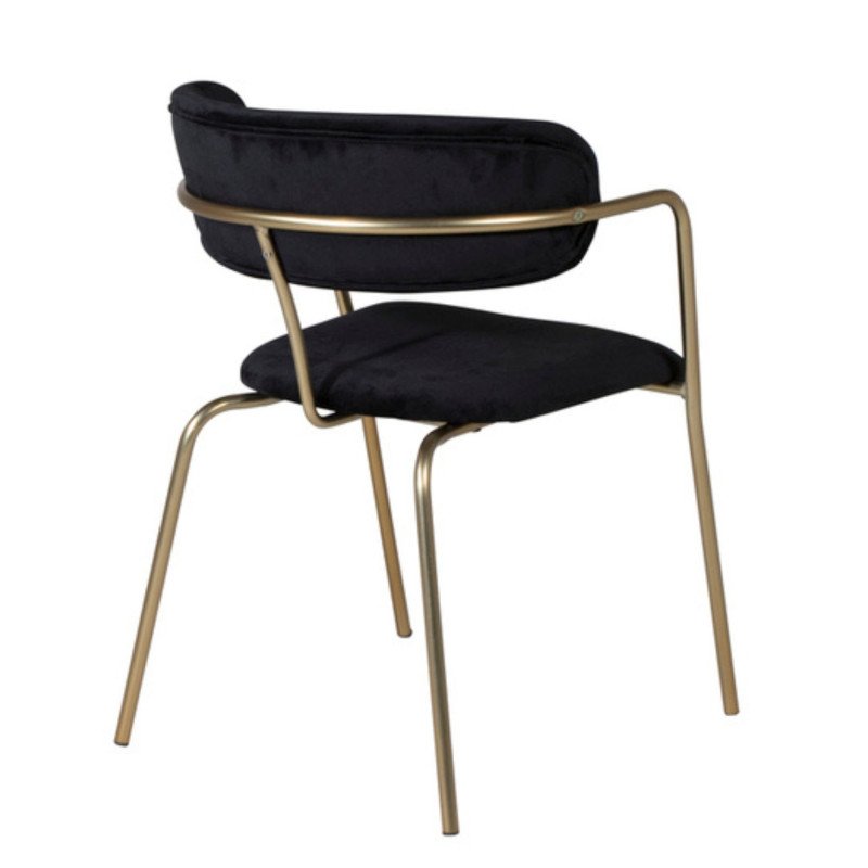 Lot de 2 chaises modernes en velours pieds dorés RUSSEL