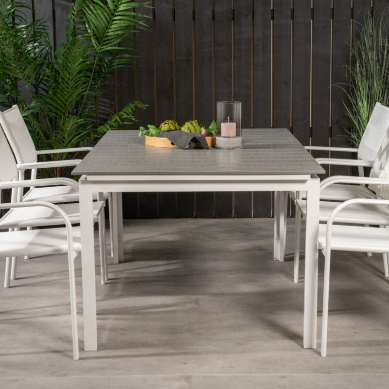 Table de jardin 160x100cm en aluminium gris WESTBA