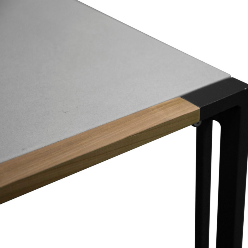 Table de jardin 200x100cm plateau en verre grisé CAPUCE