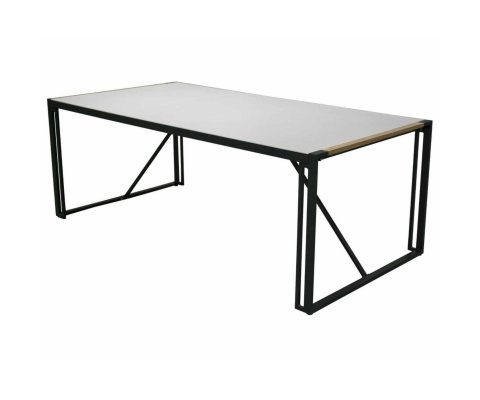Table de jardin 200x100cm plateau en verre grisé CAPUCE