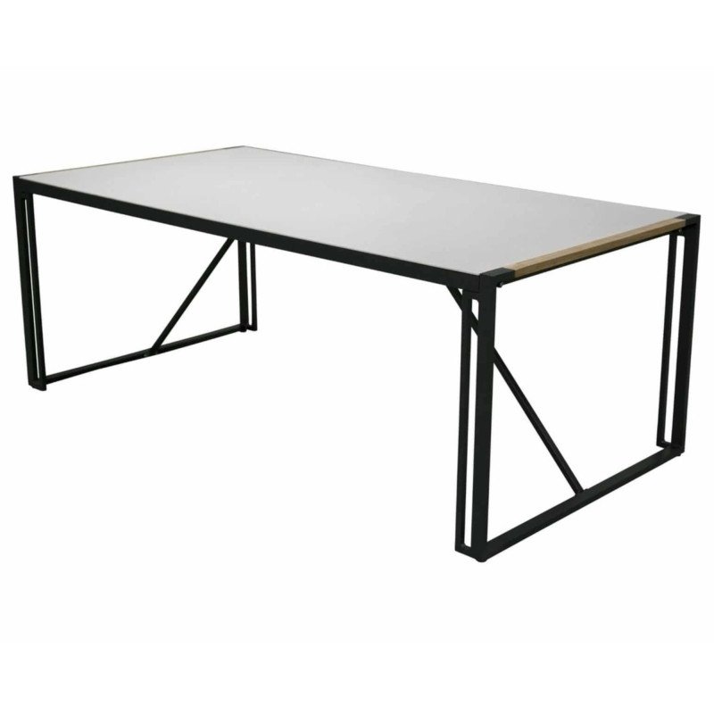 Table de jardin 200x100cm plateau en verre grisé CAPUCE