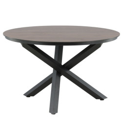 Table de jardin ronde 120cm pieds métal noir ELOPHEE