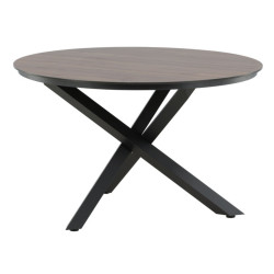 Table de jardin ronde 120cm pieds métal noir ELOPHEE