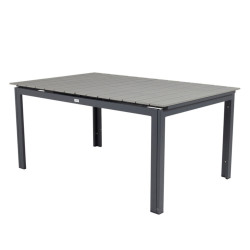 Table de jardin 160x100cm en aluminium gris WESTBA