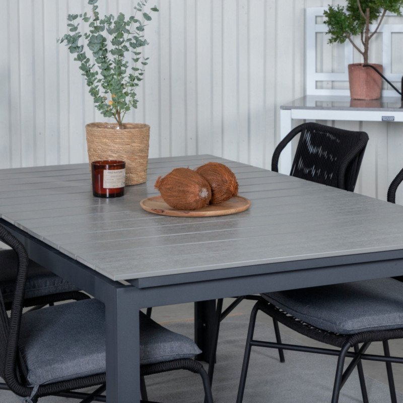 Table de jardin 160x100cm en aluminium gris WESTBA