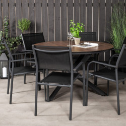 Table de jardin moderne 200x100cm en bois et alu ROSAFA