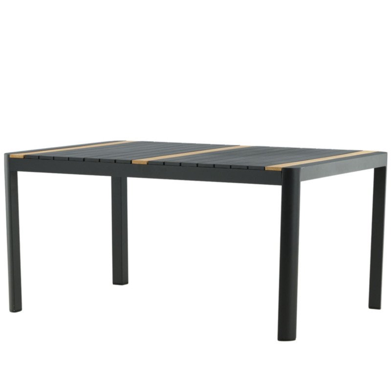 Table de jardin 150x90cm en aluminium et teck AGAMA