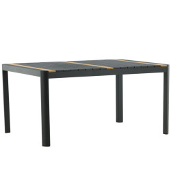 Table de jardin 150x90cm en aluminium et teck AGAMA