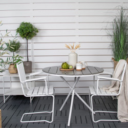 Table de jardin ronde en aluminium gris BERYN
