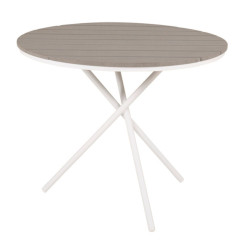 Table de jardin ronde en aluminium gris BERYN