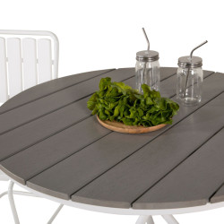 Table de jardin ronde en aluminium gris BERYN