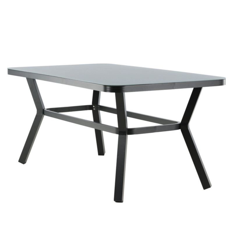 Table de jardin 160x90cm en aluminium gris MATTIA
