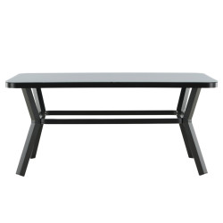 Table de jardin 160x90cm en aluminium gris MATTIA